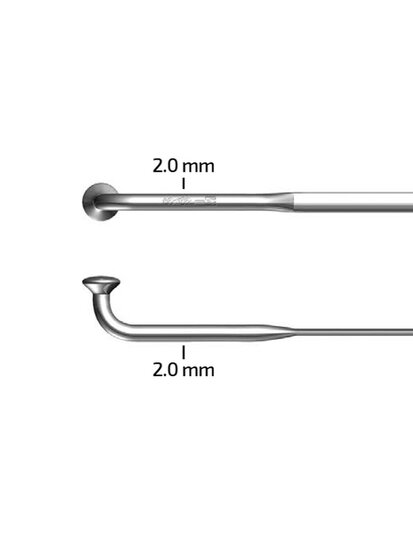 SAPIM CX-RAY spaken - spokes J-Bend 14G ZILVER