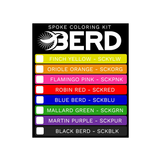 BERD custom spoke coloring kits